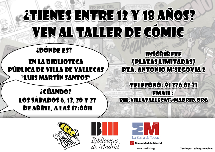 Cartel para la difusión del Taller de Cómic