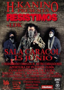 Cartel del evento - Presentación de "Resistimos" de H.Kanino