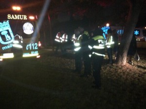 Personal de Samur y Urgencias en el parque