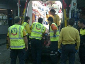 Trasladan al herido al Hospital de La Paz