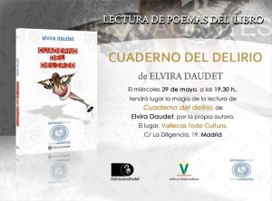 Cartel del evento - Lectura del Cuaderno del Delirio de Elvira Daudet