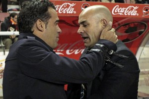 Paco Jémez y Luis García antes del encunentro