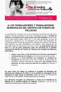 Stop al hambre infantil en Vallecas - 27 y 28 Junio