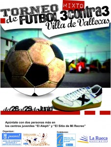 Cartel del Torneo de Fútbol Mixto 3contra3 Villa de Vallecas