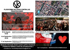 Próximas asambleas y manifestaciones en Vallecas Agosto y Septiembre