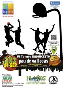 Cartel del IV Torneo de Baloncesto 2013 Pau de Vallecas