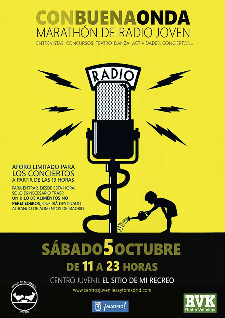 Cartel del Marathón de Radio Joven CONBUENAONDA