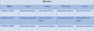 Horarios del curso