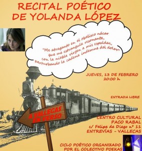 Cartel "A Vallecas en verso" - Yolanda Lopez - Febrero 2014