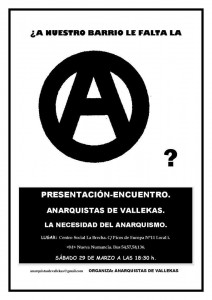 Presentacion de la organización Anarquistas Vallekas