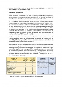 Nota de prensa emitida por las AMPAs del Pau de Vallecas (Pág. 1/2)