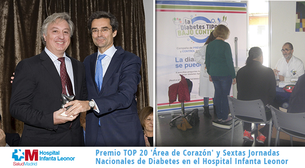 Premio TOP 20 'Área de Corazón' y Sextas Jornadas Nacionales de Diabetes en el Hospital Infanta Leonor