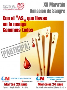 Cartel del XII Maratón para donación de sangre