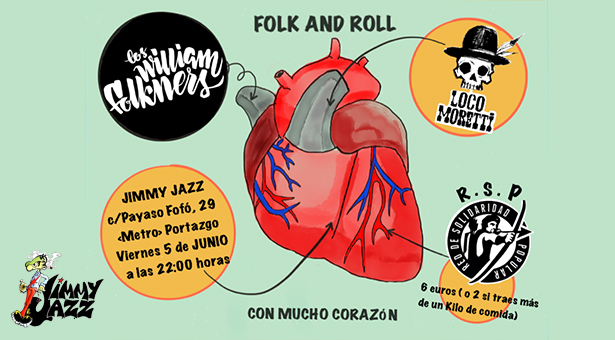 Folk & Roll en el Jimmy Jazz - Williams Folkners y Loco Moretti tocan para colaborar con la Despensa Solidaria de RSP