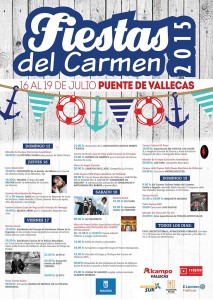 Cartel de las Fiestas del Carmen 2015 en Vallecas