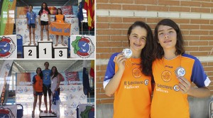 Ainhoa Parrondo (categoría 50 metros arrastre cadete) y Mara Quiles (categoría 25 arrastre infantil)