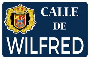 Representación de la placa en honor a Wilfred