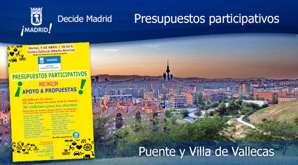Propuestas de los Presupuestos participativos en Puente y Villa de Vallecas - Decide Madrid