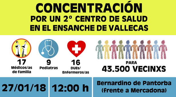 Concentración por un 2º Centro de Salud en el Ensanche de Vallecas
