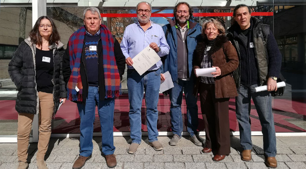 Representantes de la AV Fontarrón, FRAVM y el diputado Alejandro Sánchez con la PNL