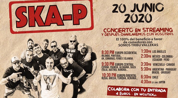 Ska-P realizará un concierto solidario a favor de las despensas solidarias de Somos Tribu VK