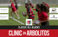 Los alumnos del Vallecas Rugby Unión reciben la visita de los Classic All Blacks en el campo de rugby de Los Arbolitos