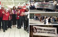 Protesta vecinal por la sanidad pública ante la visita de Díaz Ayuso al Alcampo de Vallecas