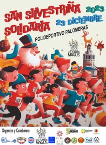 Cartel de la San Silvestriña Solidaria 2023 - Diseño: artkane74