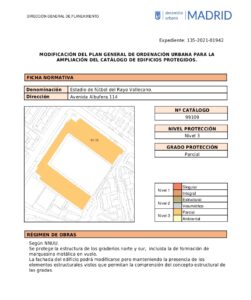Estadio de Vallecas en el catálogo de edificios protegidos