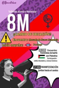 Manifestación 8M y Acto "Feministas del barrio con Palestina"