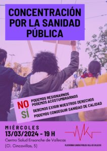 Concentración por la Sanidad Pública el 13 de Marzo - Plataforma por la Sanidad Pública de Villa de Vallecas