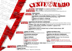 Programa de actividades - Días del Rayismo Centenario