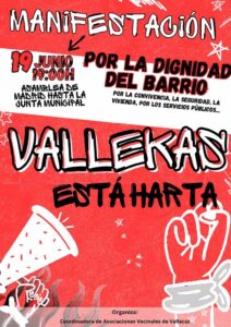 Cartel de la primera convocatoria de Vallekas está harta