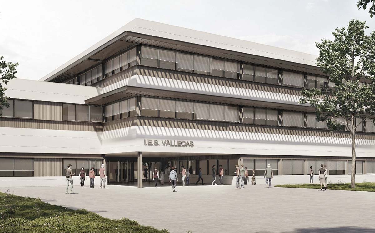 Proyecto de nuevo I.E.S de Vallecas - Propuesta de HXR Arquitectura y Construcción